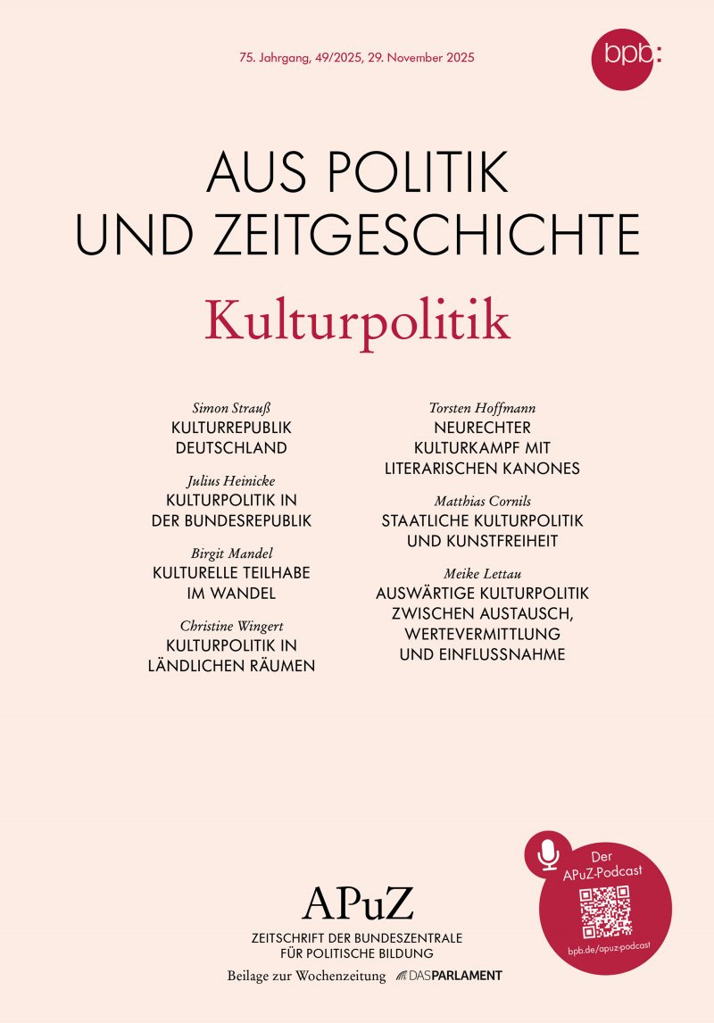 Cover: Aus Politik und Zeitgeschichte, Kulturpolitik, 49/2025